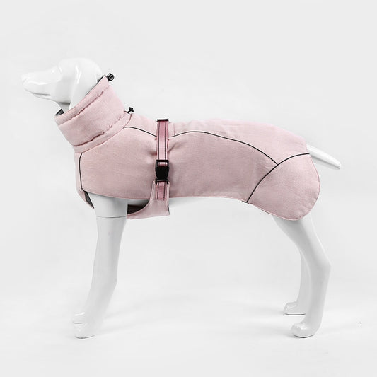Greyhound Coat with Adjustable Clip Waist Strap pink