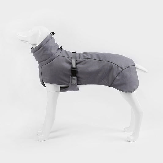 Greyhound Coat with Adjustable Clip Waist Strap Grey