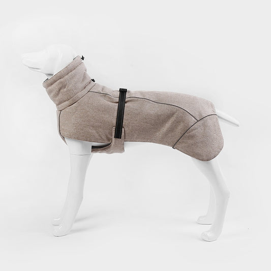 Greyhound Coat with Adjustable Clip Waist Strap Light Brown